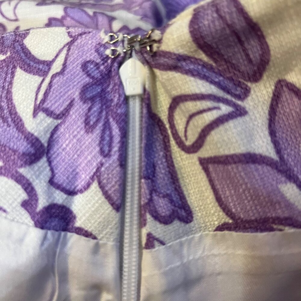 Ann Taylor LOFT Skirt Womens 8 NEW Purple Floral Linen Blend Lined - Picture 11 of 15